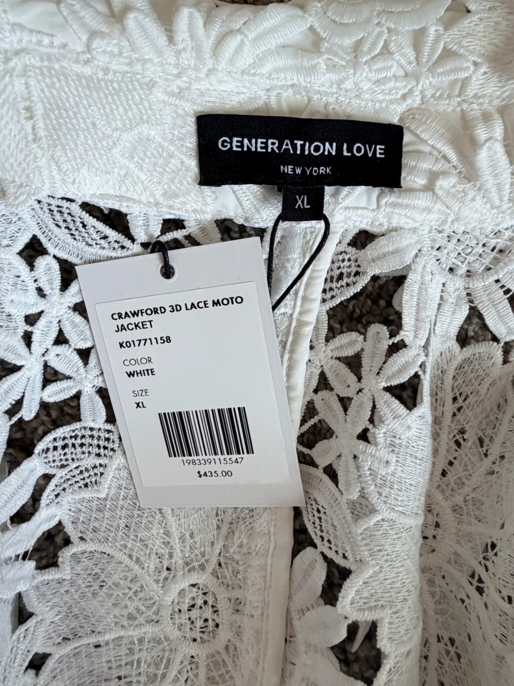 Generation love Crawford 3D Lace floral Moto Jacket size xl NWT - Picture 13 of 15